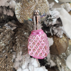 Parfum en verre doré rose 4,5"