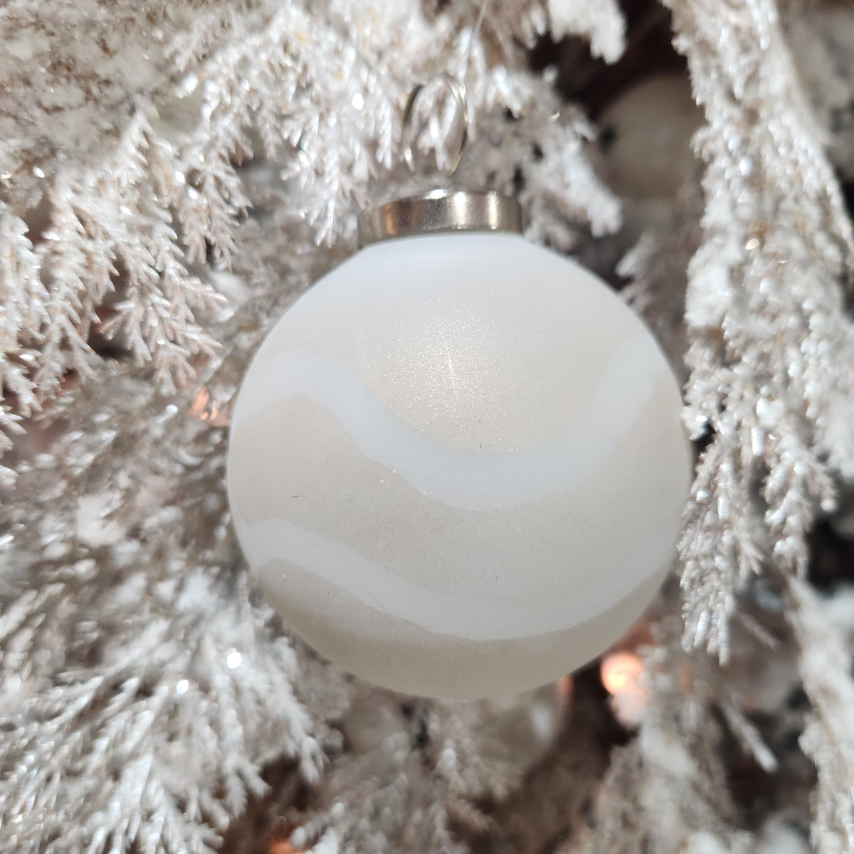 3" Matte White Glass Ball