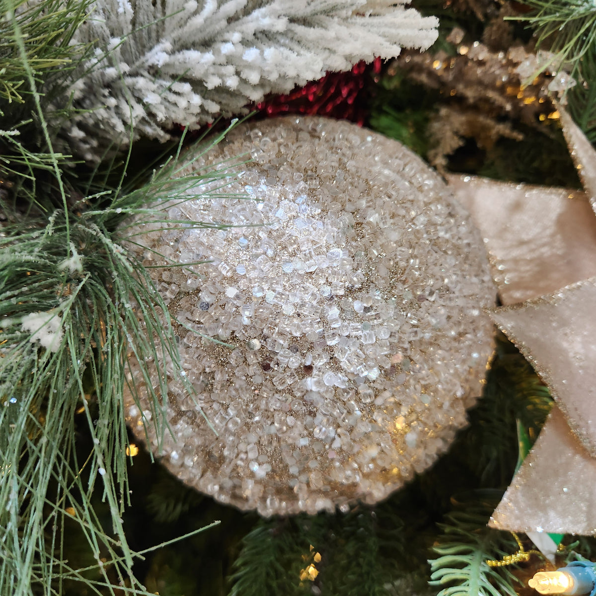 Frosted Champagne Ornament 6"