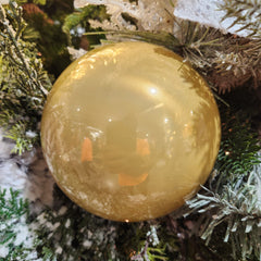 2 Seamless Gold Plastic Balls, 4.7"